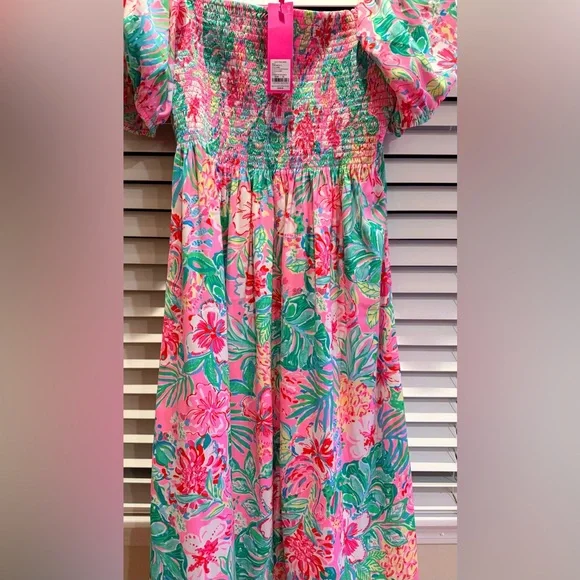 🆕 Lilly Pulitzer Selah Short Sleeve Midi Dress - Picture 2 of 5